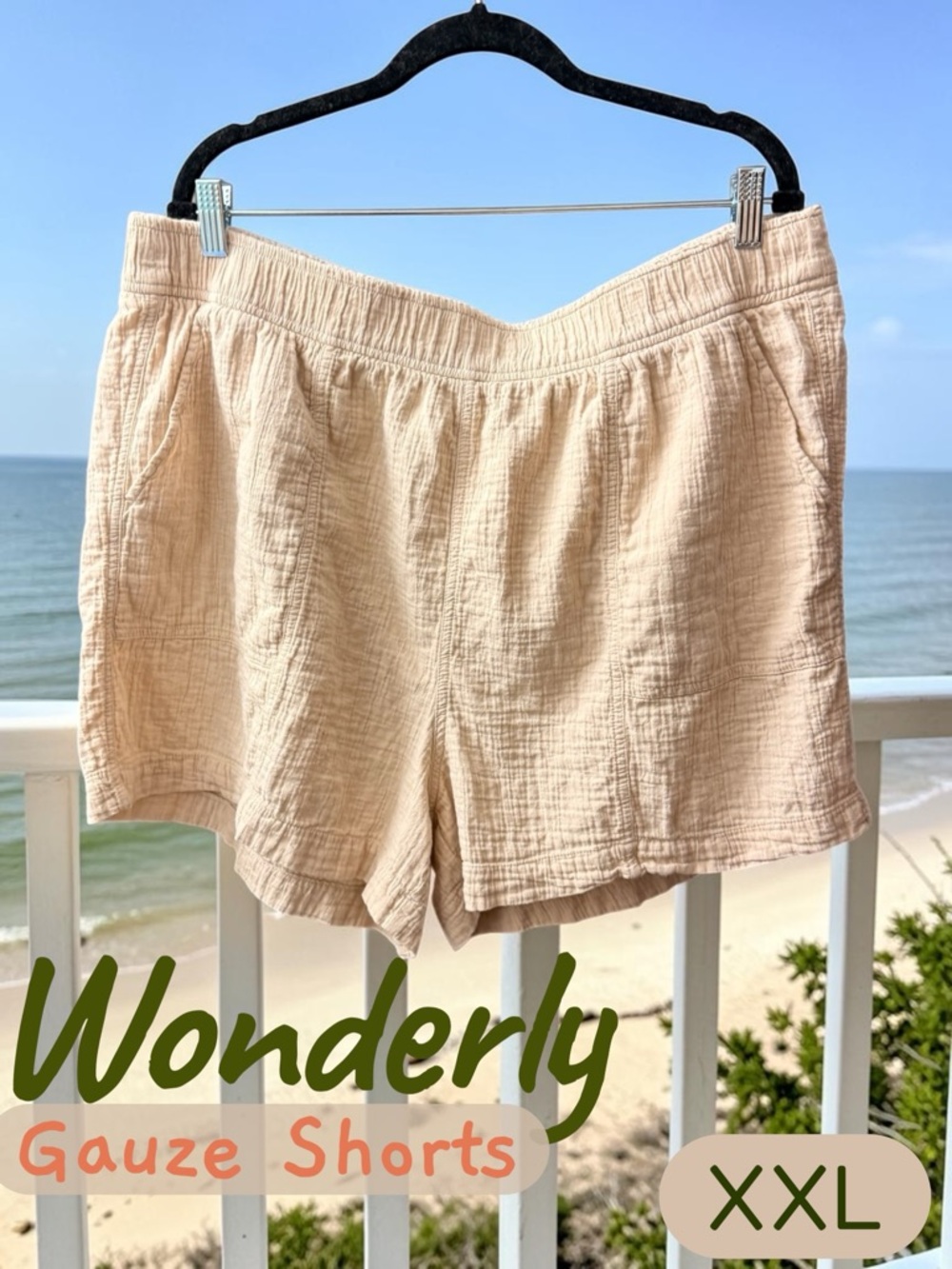 Wonderly Women's Gauze Shorts in Cream Biege